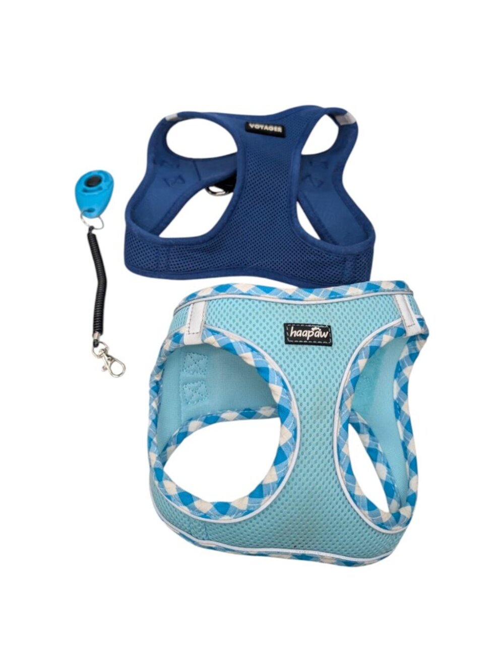 Dog Harness Training Clicker LOT OF 3 Blue Voyager Haapaw Sizes M / L